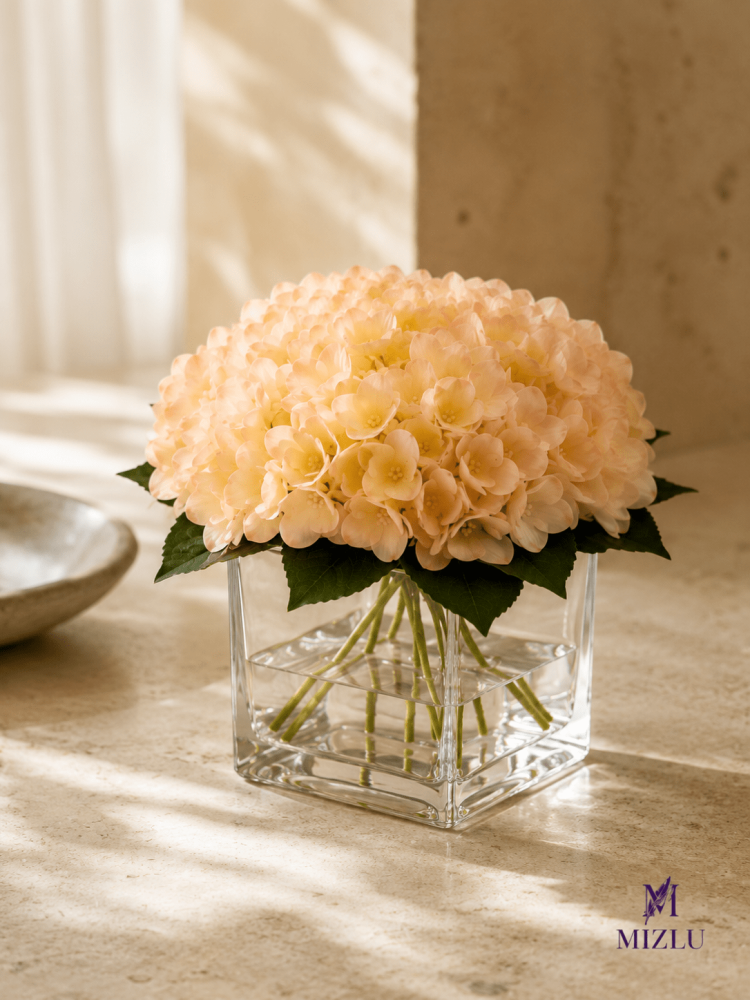 MIZLU Peach Hydrangea Cube
