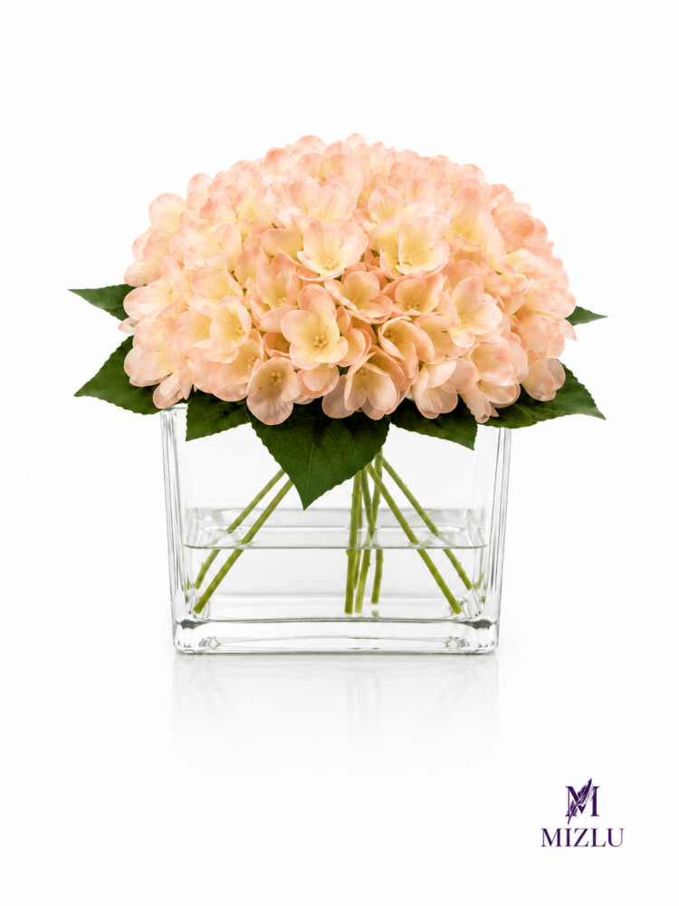 MIZLU Peach Hydrangea Cube