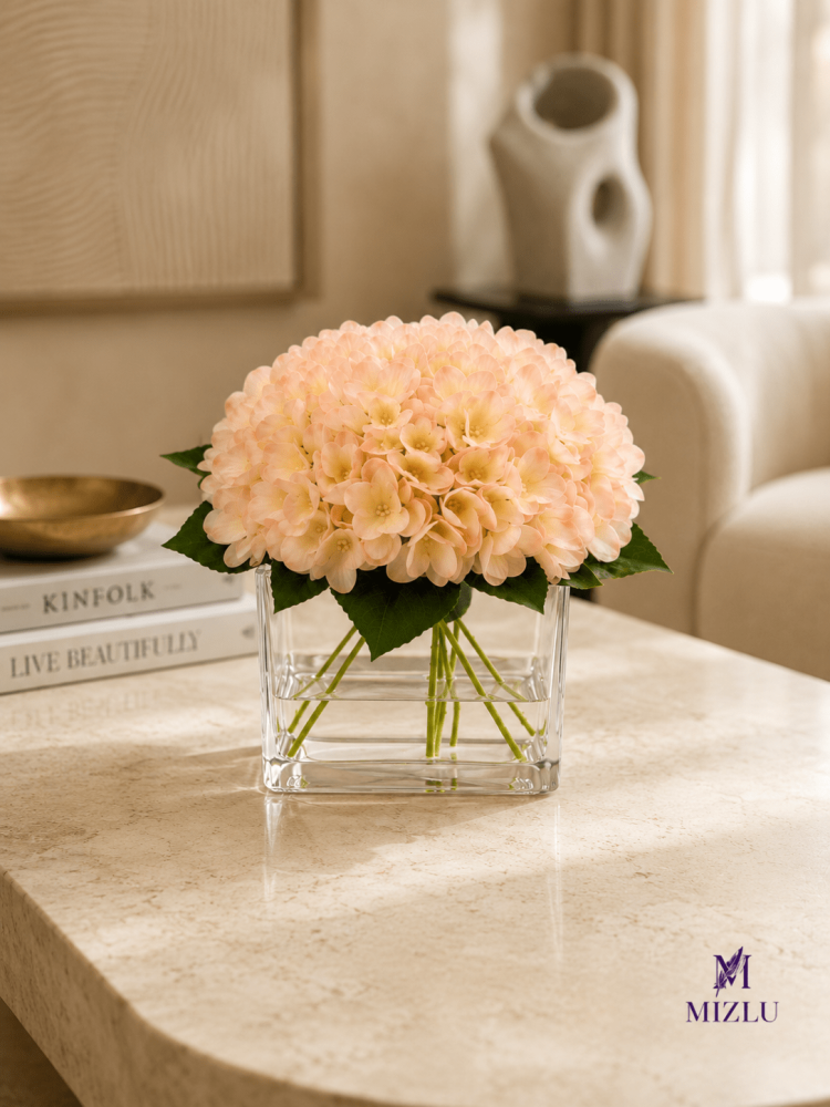 MIZLU Peach Hydrangea Cube