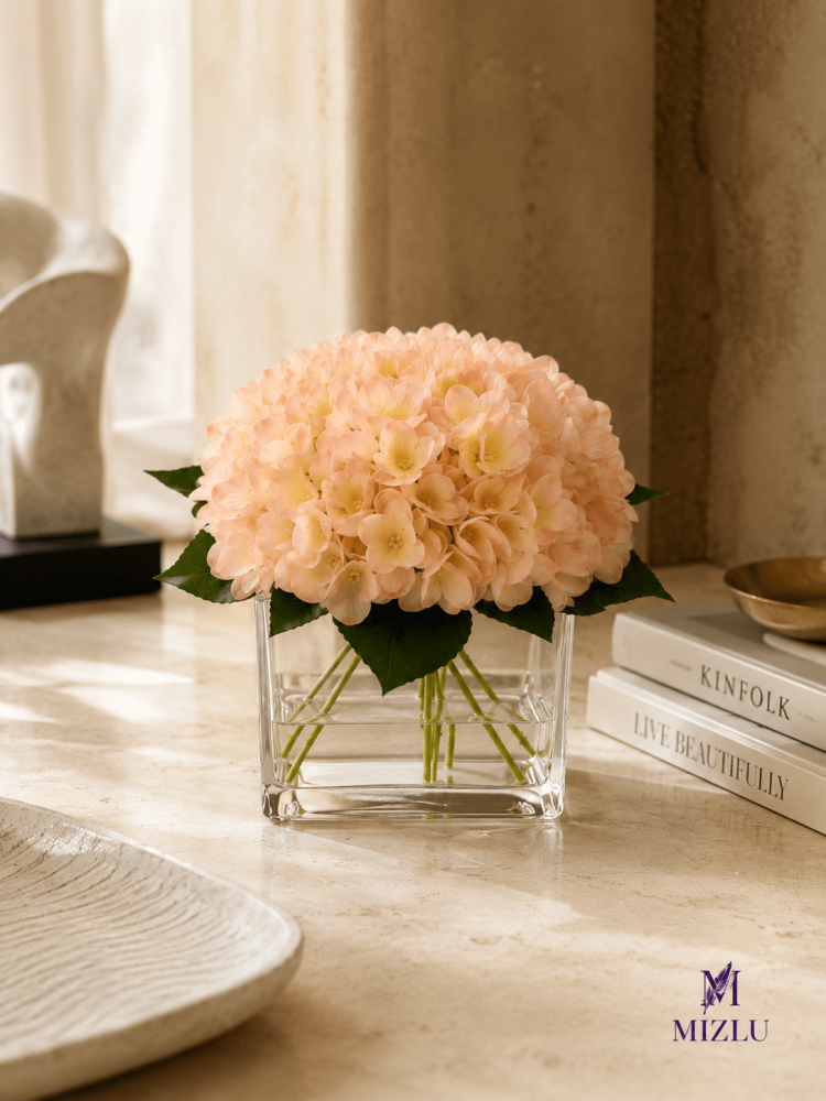 MIZLU Peach Hydrangea Cube