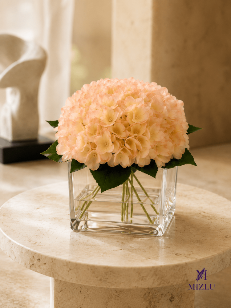 MIZLU Peach Hydrangea Cube