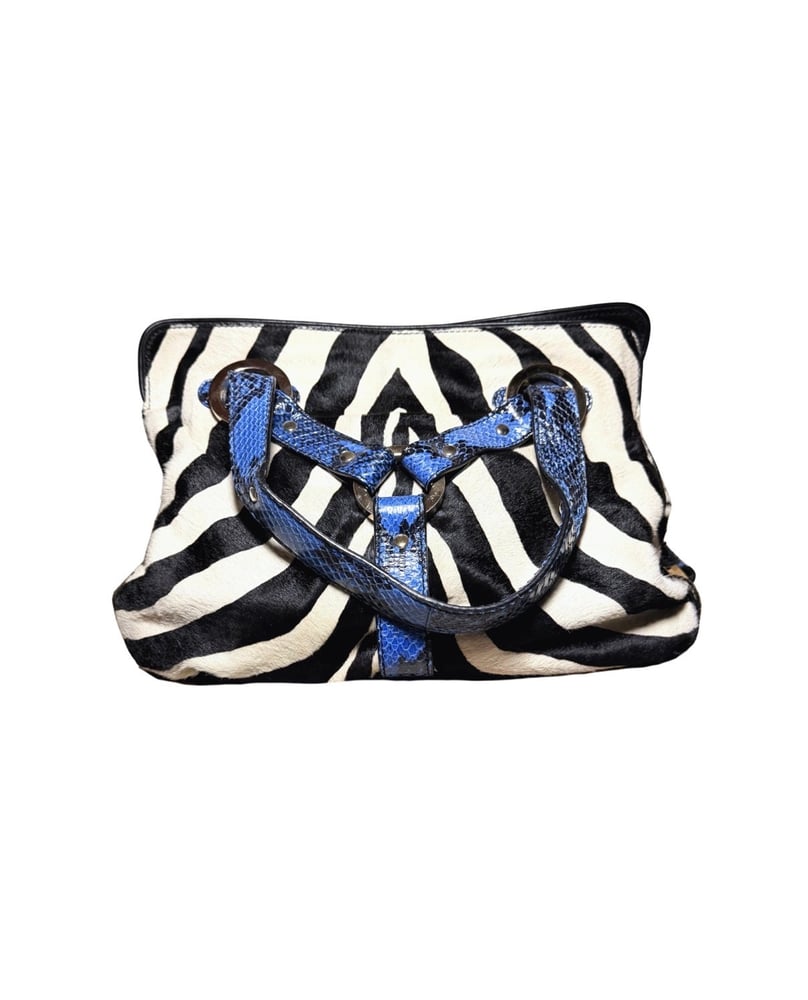Jimmy Choo zebra print shopper tote bag