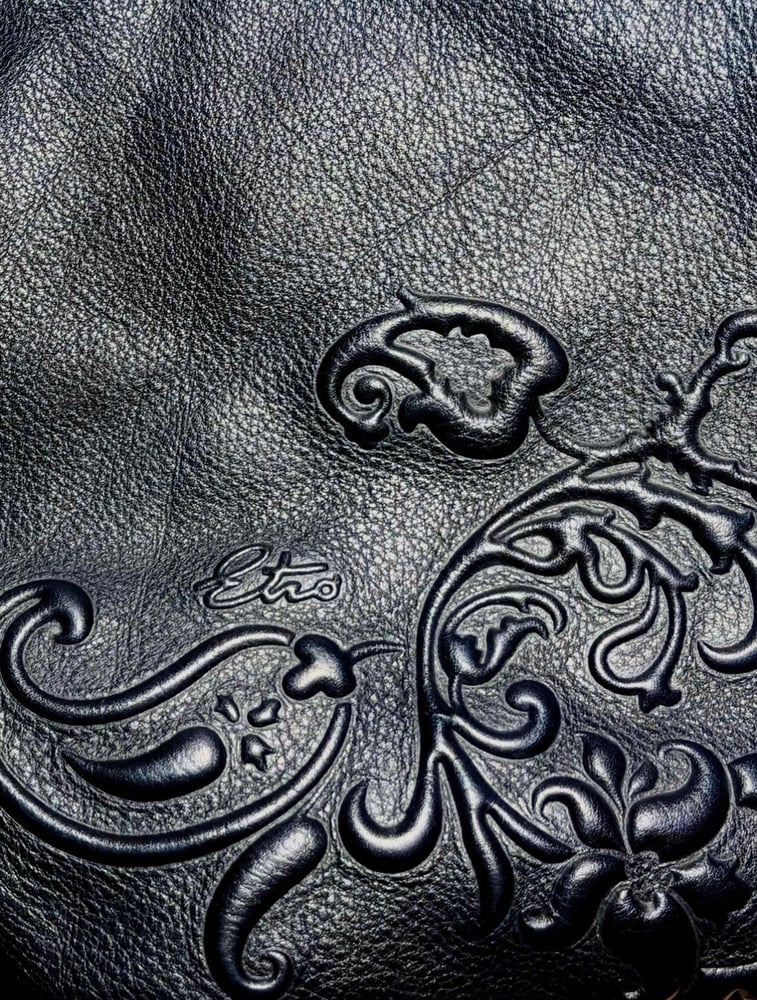 Etro Paisley Embossed Leather Tote