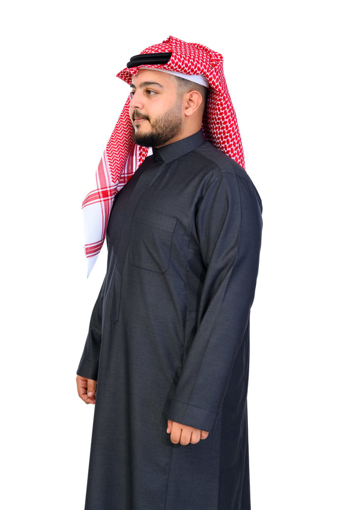 ثوب رجالي خلية قماش كوري بسحاب ماركة السويدي