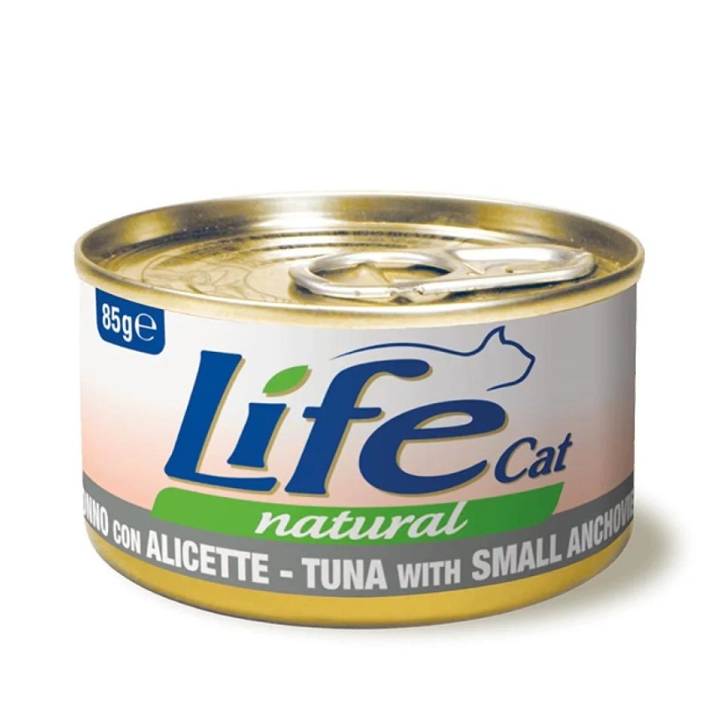 Live Cat Natural Tuna with small anchovies for cats 85 g