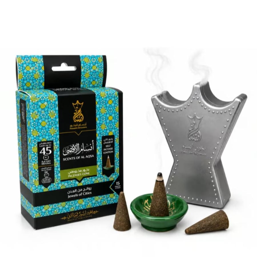 علبه 15 قمع من بخور انسام المخروطى برائحه روح المسك رائحه عطر قويه وفوحان وتعطير يدوم حتى 45 دقيقه للقطعه الواحده
