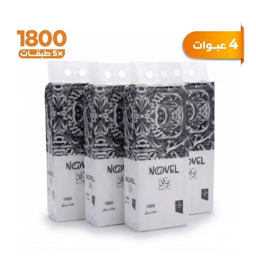 يكج مناديل نوڤل ناعم 1800 منديل معلق 5 طبقات
