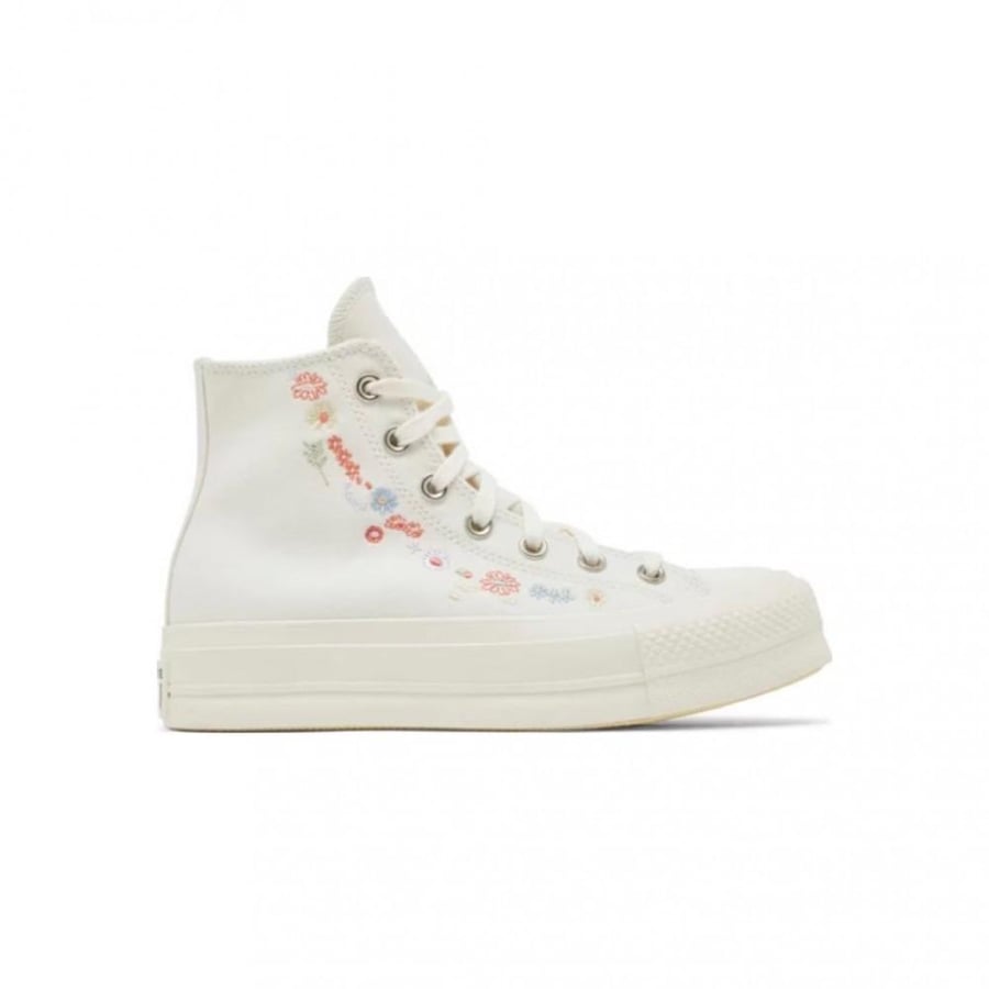 Wmns Chuck Taylor All Star Lift Platform 'Embroidered Floral - Egret'