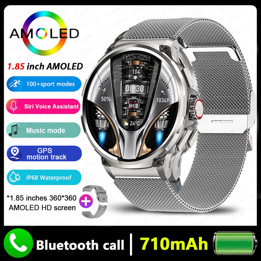 لهواوي Xiaomi GPS Track ساعة ذكية للرجال 1.85 بوصة HD AMOLED شاشة 710 Mah بطارية رياضية بلوتوث دعوة Smartwatch جديد
