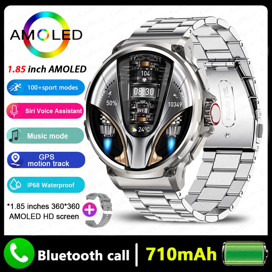 لهواوي Xiaomi GPS Track ساعة ذكية للرجال 1.85 بوصة HD AMOLED شاشة 710 Mah بطارية رياضية بلوتوث دعوة Smartwatch جديد