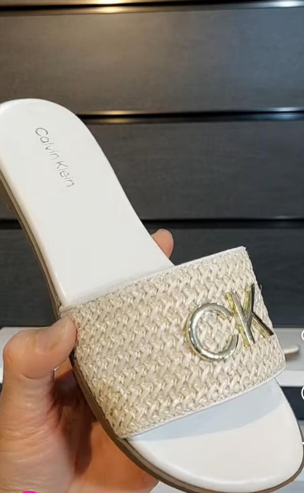 Calvin Klein white straw sandal size 39