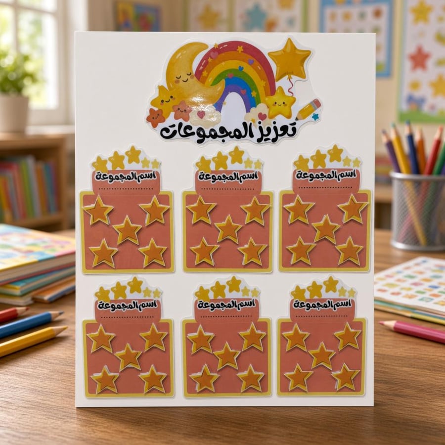 لوحة تعزيز النجوم  ممغنطة للسبورة