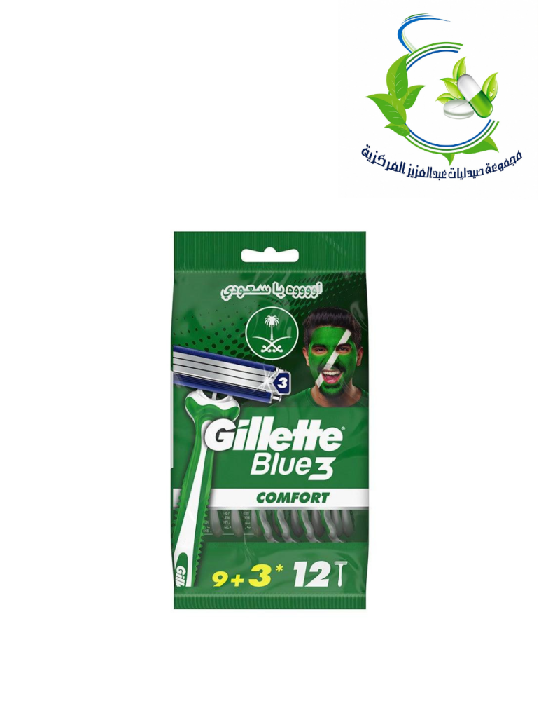 Gillette Blue 3 Comfort Shaving Machine 9+3 Green