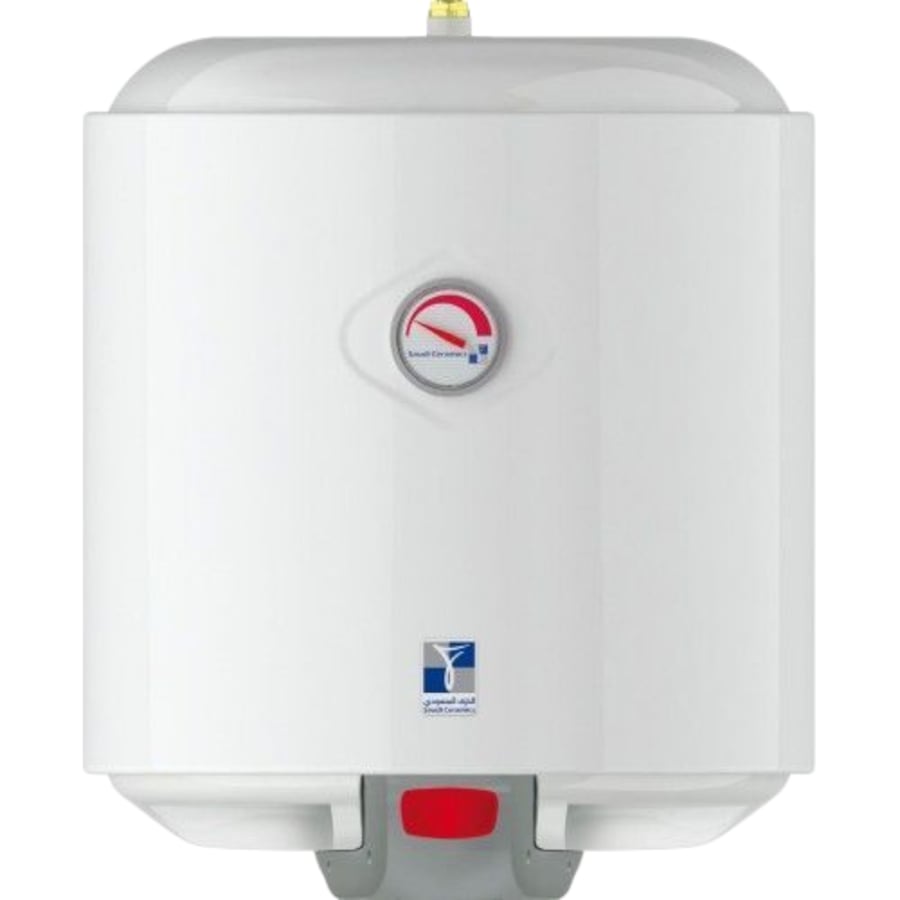 Vertical water heater 50 liters - Saudi Ceramic (Warranty from Saudi Ceramic Company / Toll-free number 920011124)