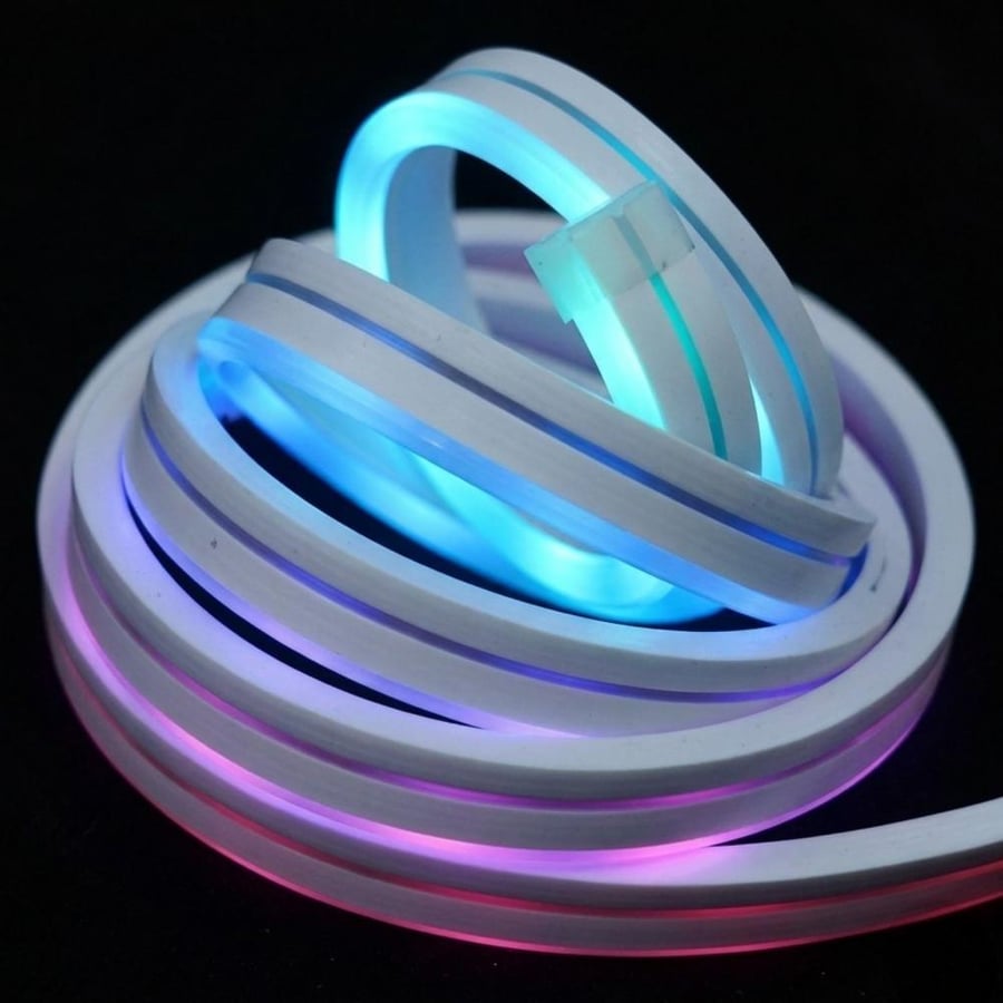 لي زينة ليد سيليكون ذكي 5 متر 12 فولت متعدد الألوان RGB مع ريموت ويعمل بالتطبيق - كراي Kray