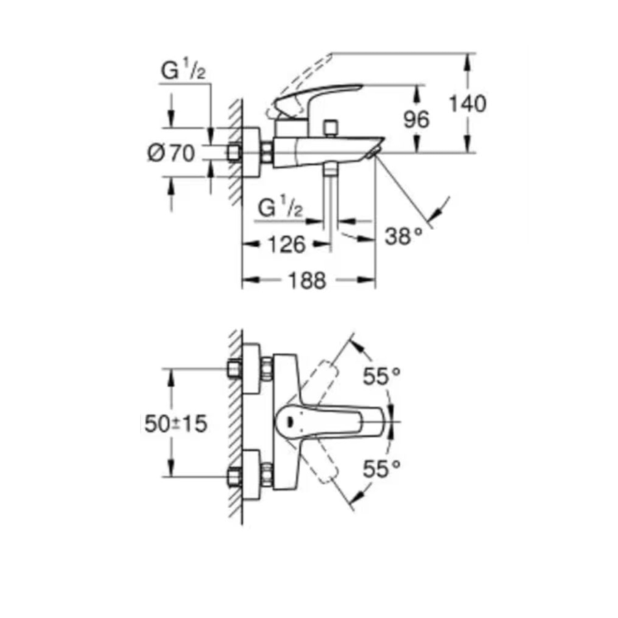 خلاط دش كروم EUROSMART موديل 33300 - جروهي GROHE