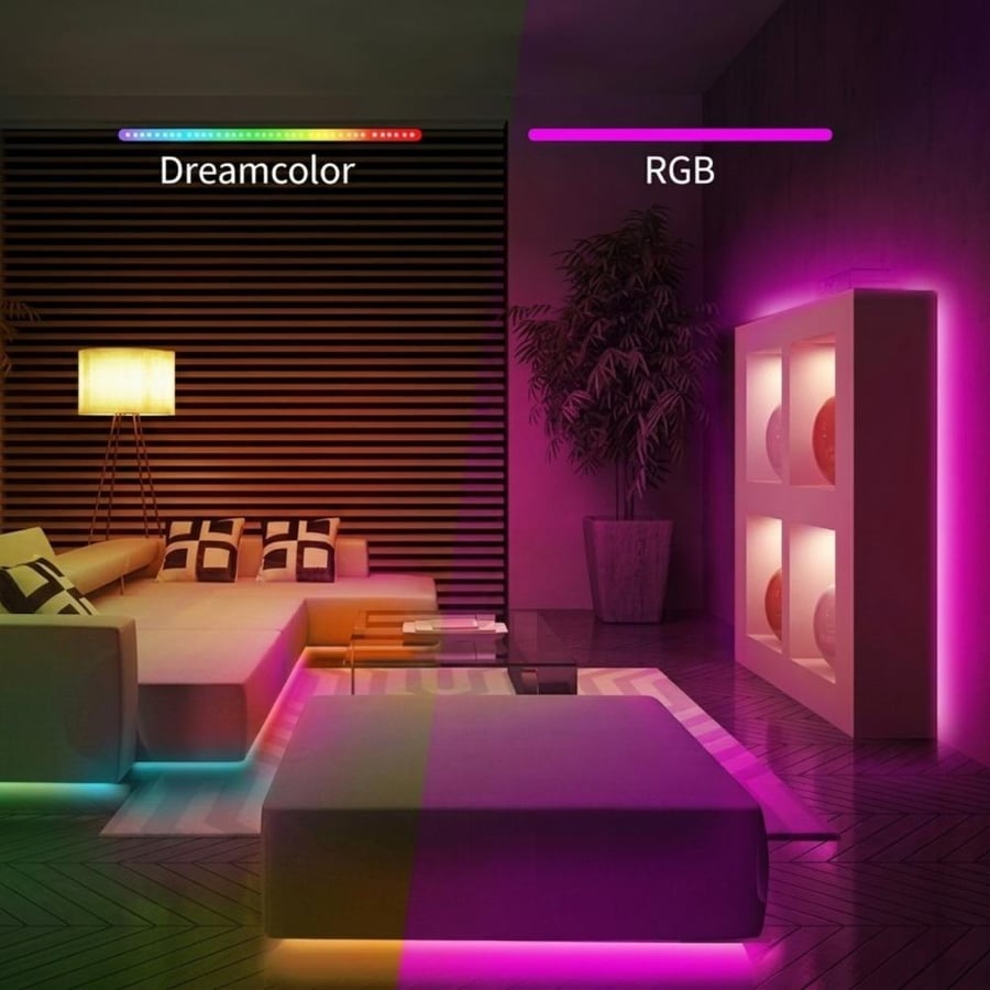 لي زينة ليد سيليكون ذكي 5 متر 12 فولت متعدد الألوان RGB مع ريموت ويعمل بالتطبيق - كراي Kray