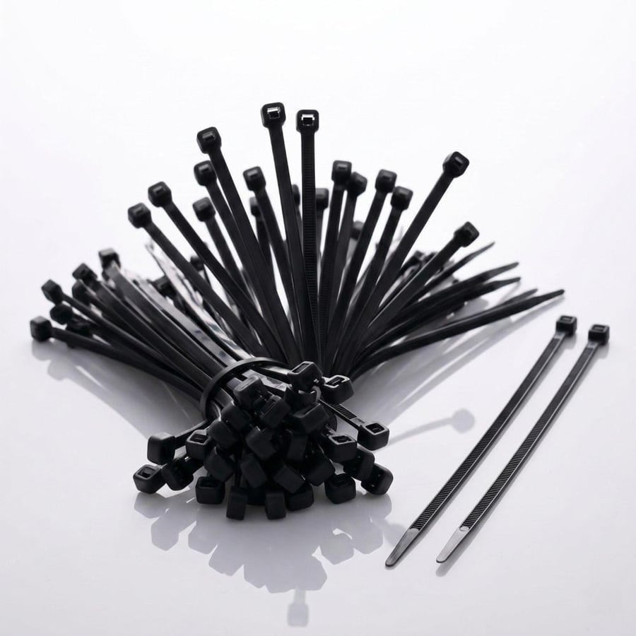 Black nylon cable ties size 4×400 mm bag 100 ties - KANA