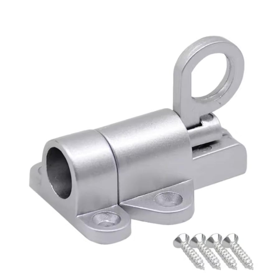 Door latch with a beveled head for automatic lock, silver