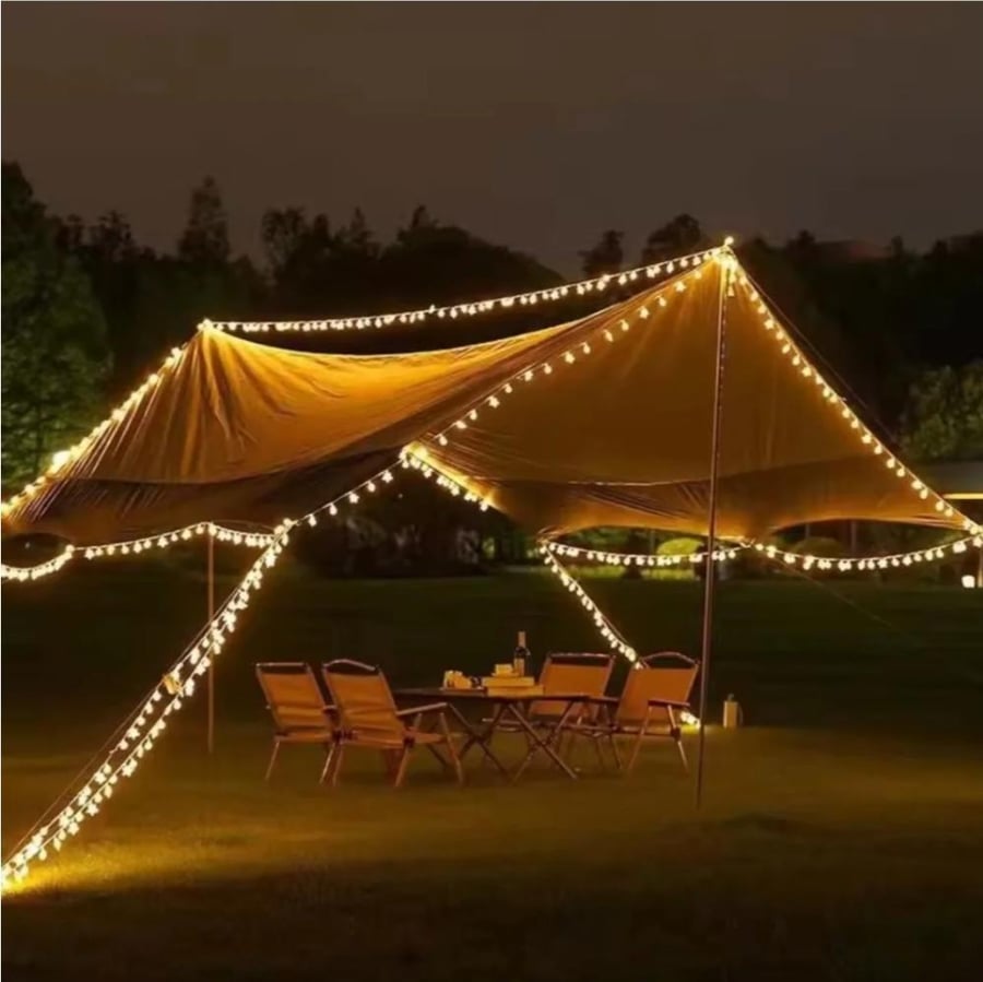 عقد لمبات للتخييم بطول ٦ أمتار برأس يو اس بي يشتغل على الباور بانك