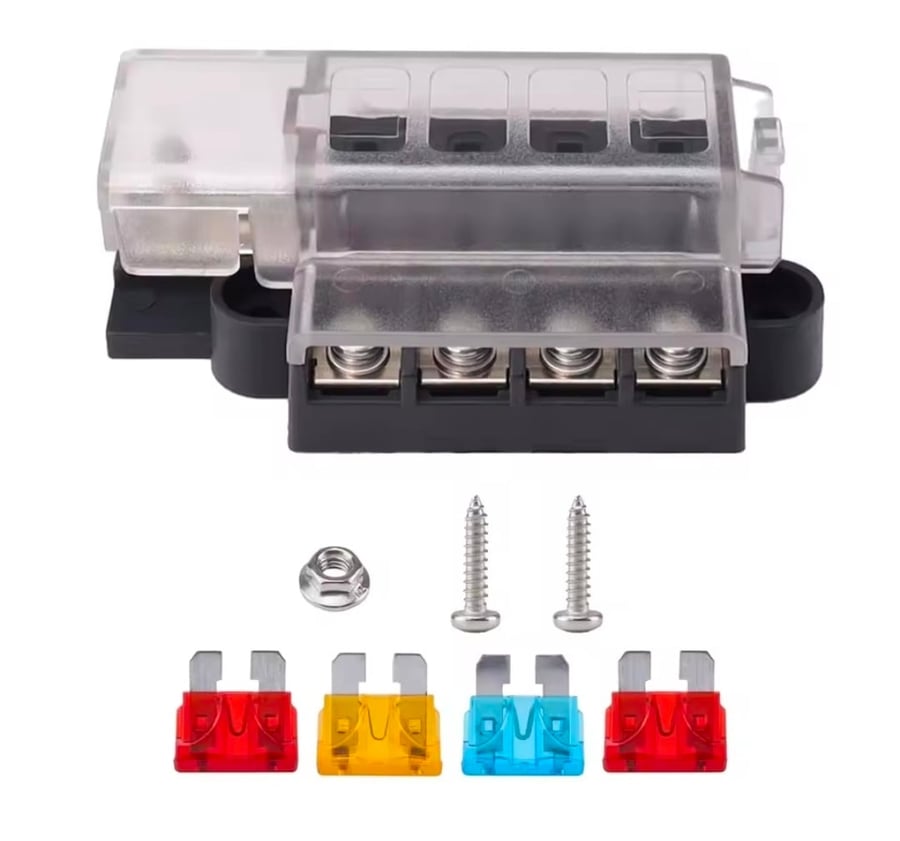 External fuse box 4, 6, and 12 inputs for connecting any additions to the car