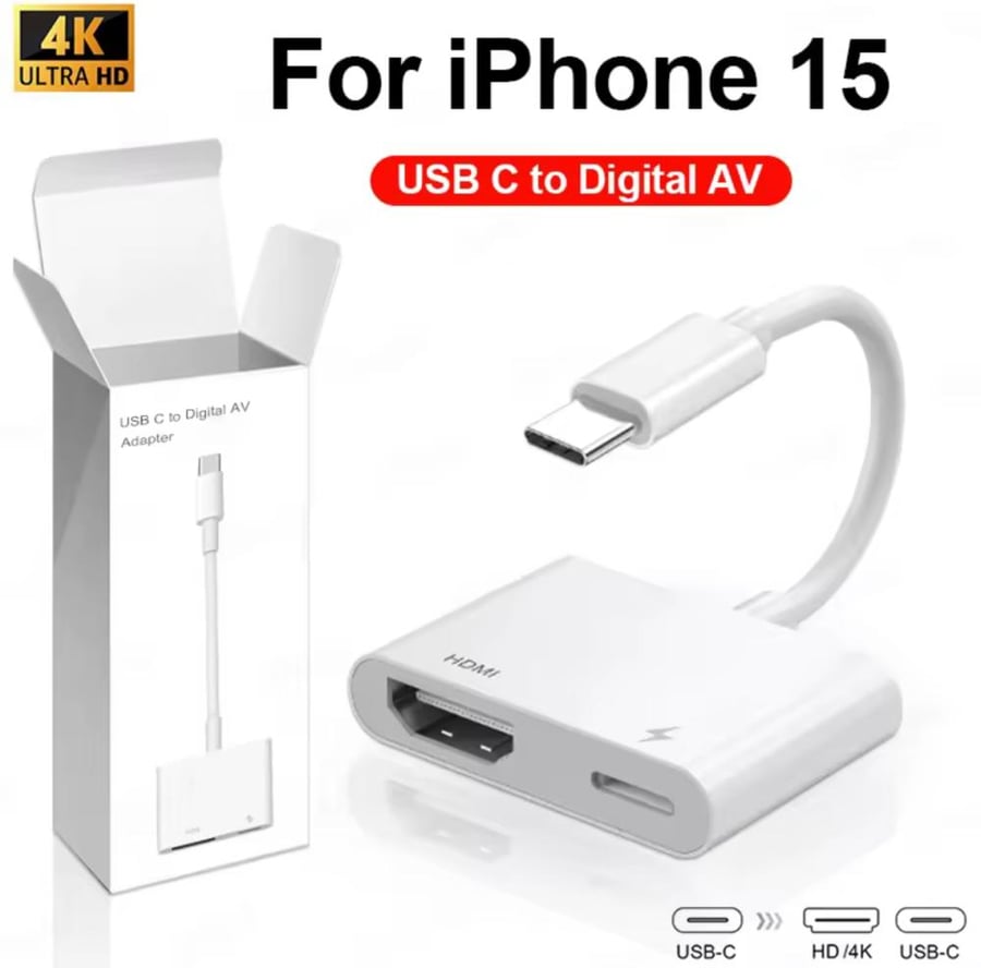 TV screen connector for iPhone 15 Pro