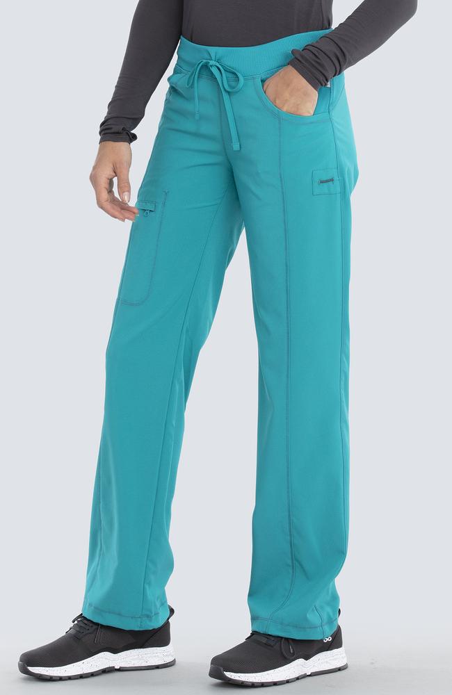 طقم سكراب كامل ماركة شروكي - إنفينيتي  / Cherokee - Infinity Women's Mock Wrap Solid Scrub Top / Infinity Women's Rib Knit Drawstring Waist Scrub Pant