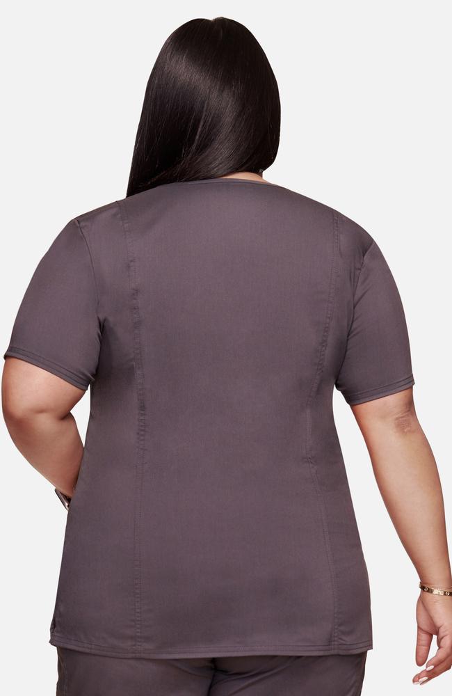 طقم سكراب كامل ماركة شيروكي ورك وير ريڤلوشن / Revolution by Cherokee Workwear Women's Mock Wrap Solid Scrub Top / Revolution by Cherokee Workwear Women's Elastic Waist Cargo Pocket Scrub Pant
