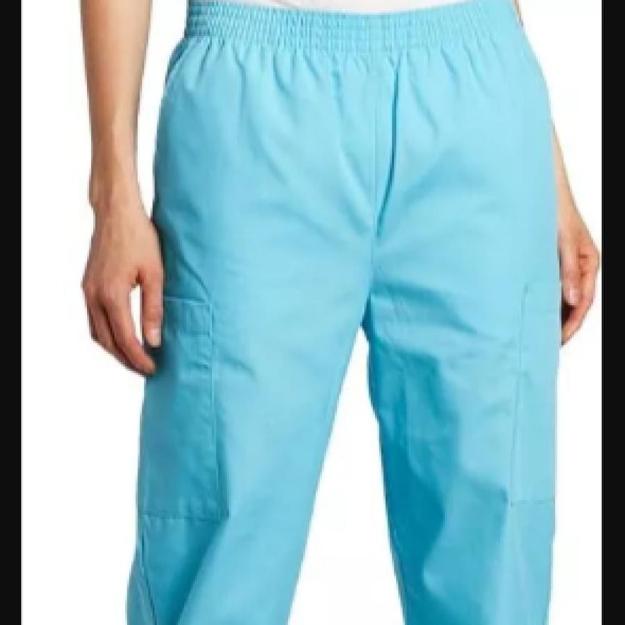 طقم سكراب كامل ماركة ديكيز / Dickies Medical Uniforms V-Neck Top  /   Dickies Petite Icy Turquoise Scrub Pants -P-ITQZ- Elastic Waist