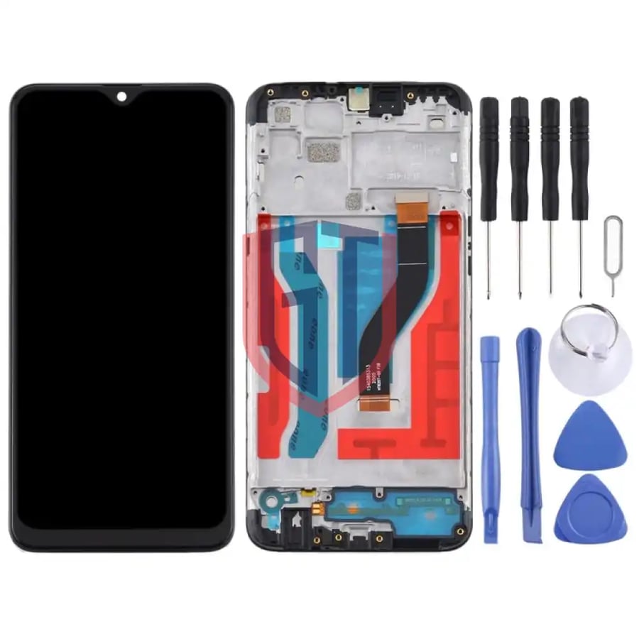 شاشة LCD لهاتف Samsung Galaxy A10s محول رقمي كامل مع إطار (أسود)