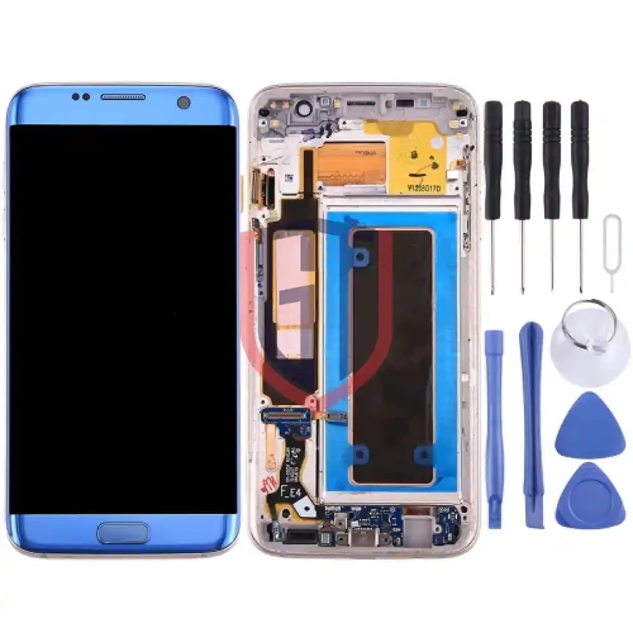 Original LCD Screen with Frame & Charging Port Board & Volume Button & Power Button for Galaxy S7 Edge