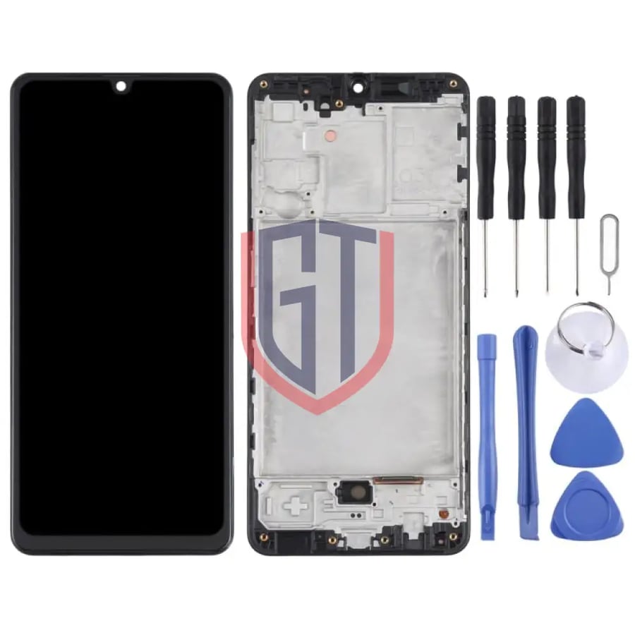 شاشة OLED LCD أصلية بإطار لهاتف سامسونج جالكسي A31 (أسود)