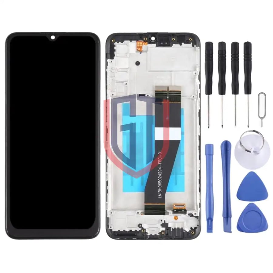 شاشة LCD لجهاز Samsung Galaxy M02s محول الأرقام الجمعية الكاملة مع الإطار (الولايات المتحدة)