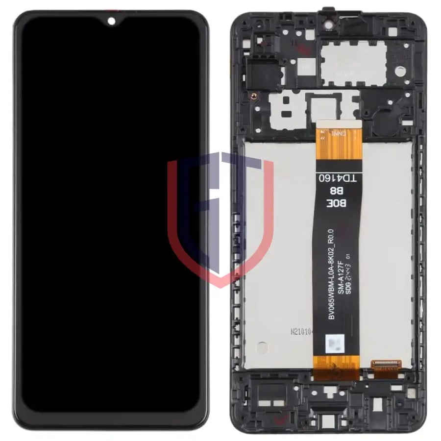 شاشة LCD الأصلية لهاتف Samsung Galaxy A12 Nacho SM-A127F محول رقمي كامل التجميع مع الإطار