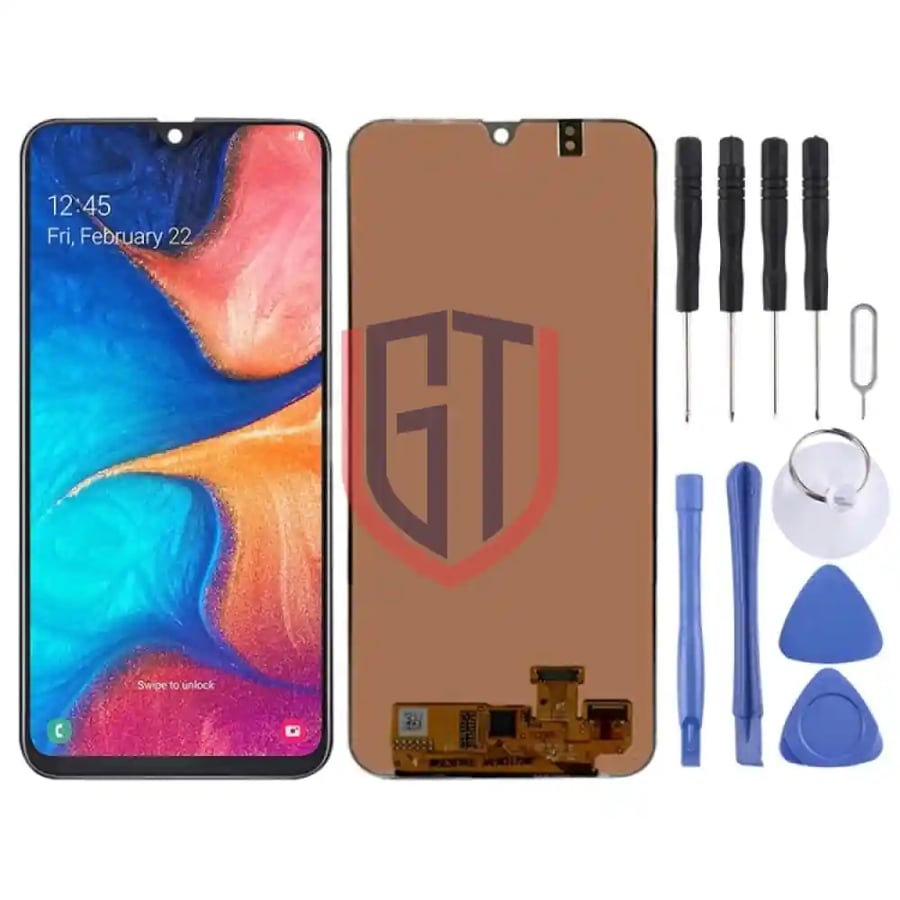 Original Super AMOLED LCD Screen for Samsung Galaxy A20 Black