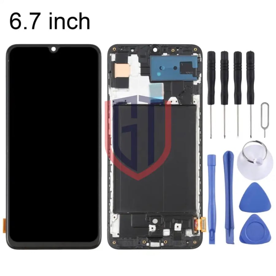 شاشة OLED LCD لهاتف Samsung Galaxy A70 SM-A705  مع إطار  (أسود)