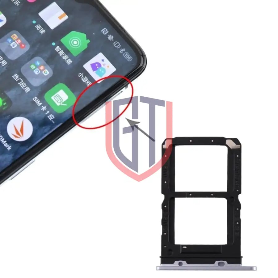 For Realme X2 Pro SIM Card Tray + SIM Card Tray (Silver)