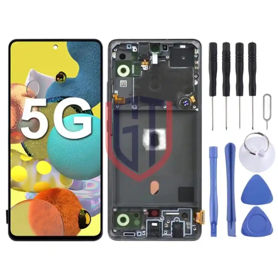 شاشة LCD OLED أصلية لهاتف Samsung Galaxy A51 5G SM-A516 مجموعة كاملة مع إطار