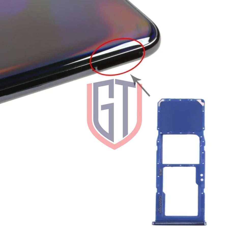 For Galaxy A70 SIM Card Tray + Micro SD Card Tray (Blue)