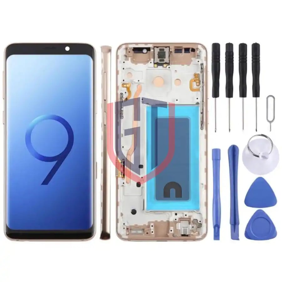 For Samsung Galaxy S9 SM-G960F 5.7 inch TFT LCD Screen Digitizer Full Assembly with Frame (Blue)
