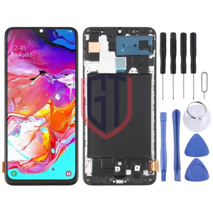 OLED LCD Screen for Samsung Galaxy A70 SMA705 with Frame 6 7 inch Black
