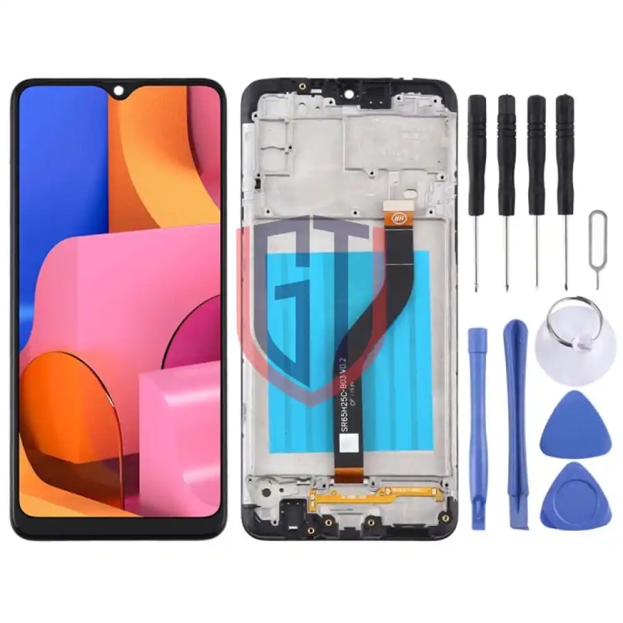 LCD Screen for Samsung Galaxy A20s with Frame Black