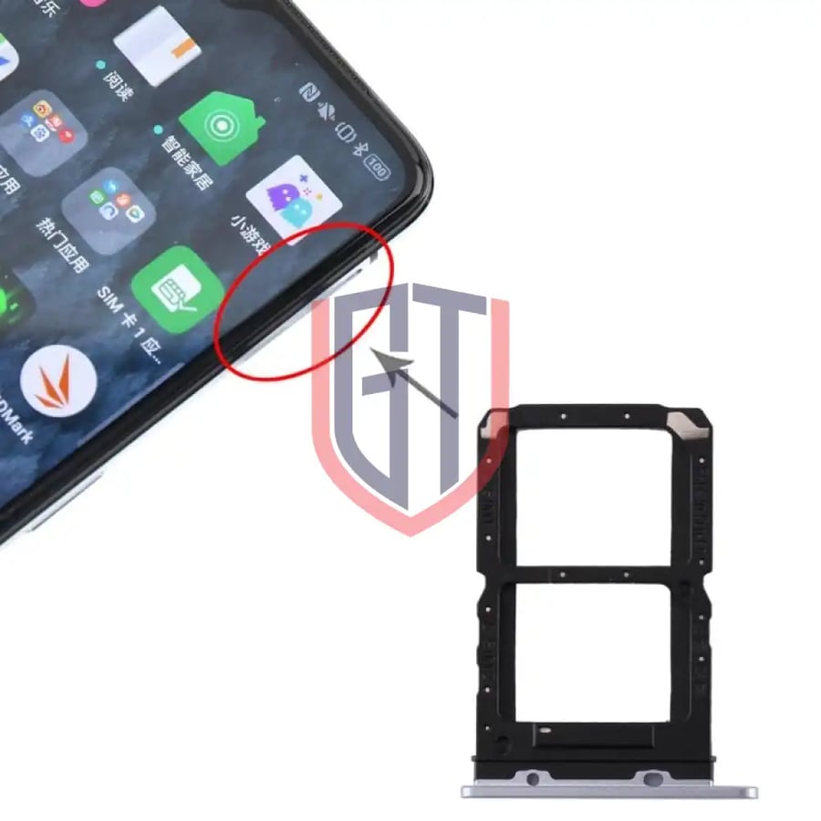 For Realme X2 Pro SIM Card Tray + SIM Card Tray (Silver)