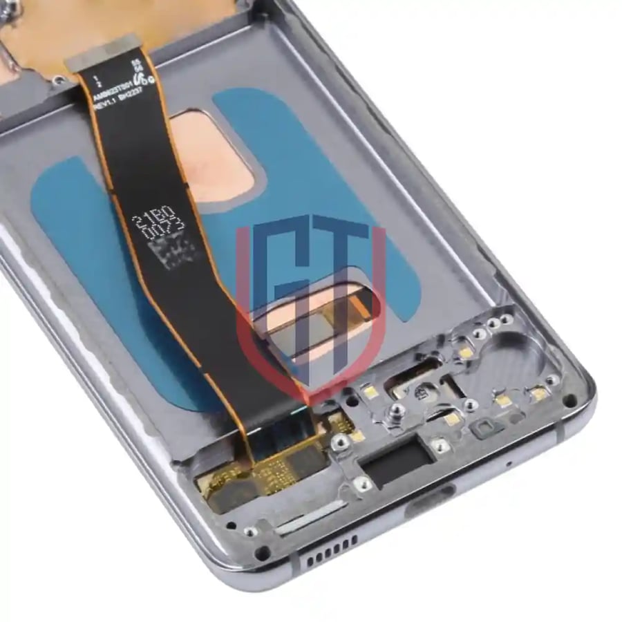 شاشة OLED LCD لهاتف Samsung Galaxy S20 SM-G980 مع إطار (رمادي)