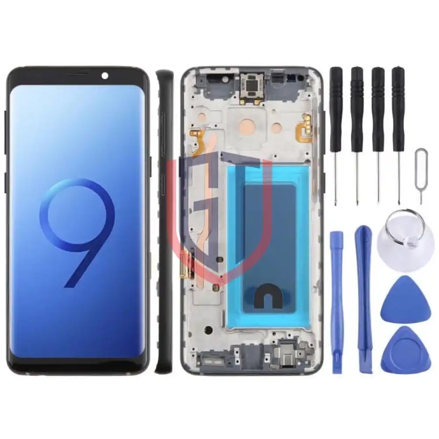For Samsung Galaxy S9 SM-G960F 5.7 inch TFT LCD Screen Digitizer Full Assembly with Frame (Blue)