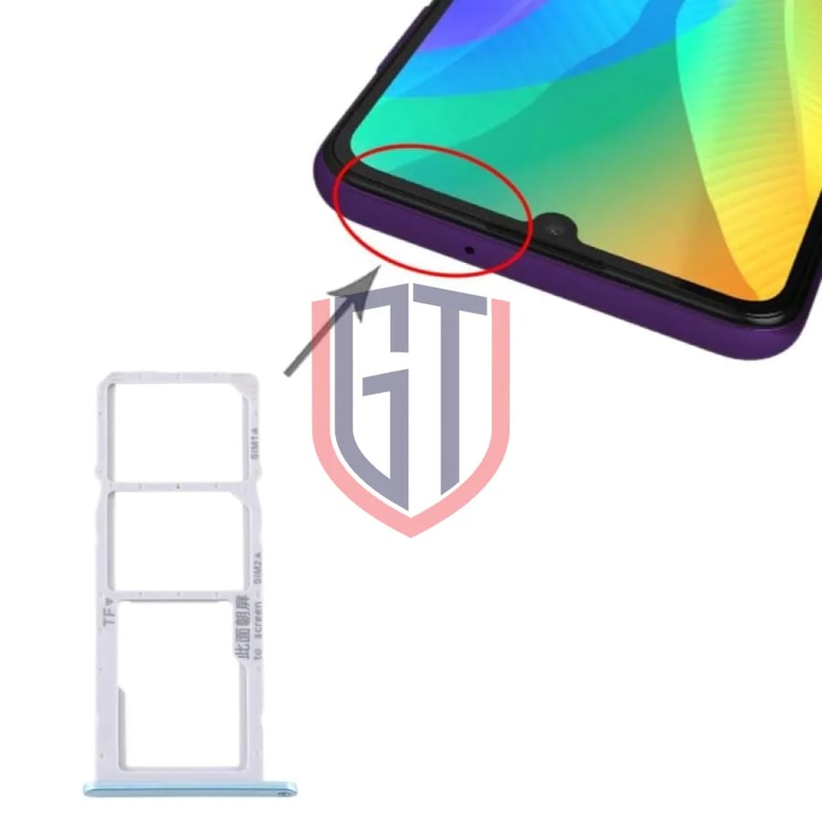 SIM Card Tray + SIM Card Tray + Micro SD Card Tray for Huawei Y6p (Green)