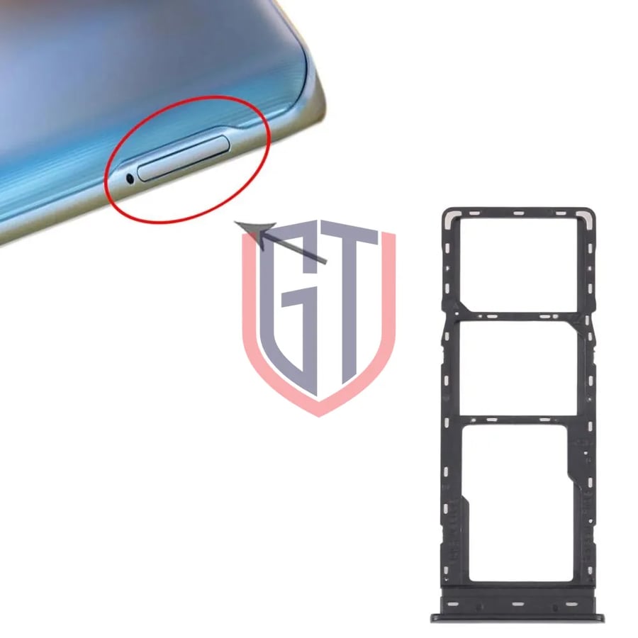For Tecno Camon 17 CG6 CG6J SIM Card Tray + SIM Card Tray + Micro SD Card Tray (Black)