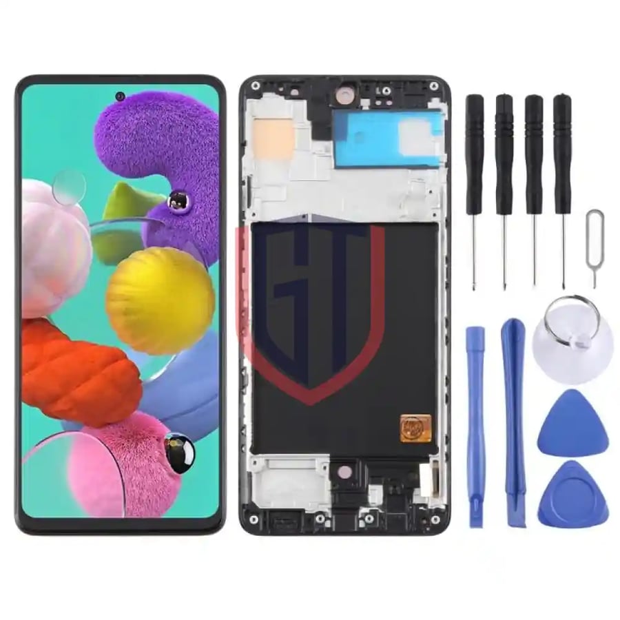 For Samsung Galaxy A51 4G SMA515F 6 43 inch OLED LCD Screen with Frame Black