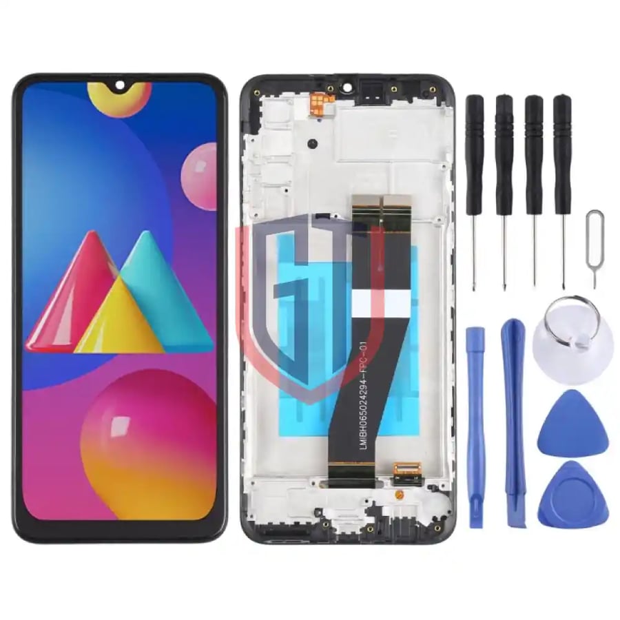شاشة LCD لجهاز Samsung Galaxy M02s محول الأرقام الجمعية الكاملة مع الإطار (الولايات المتحدة)