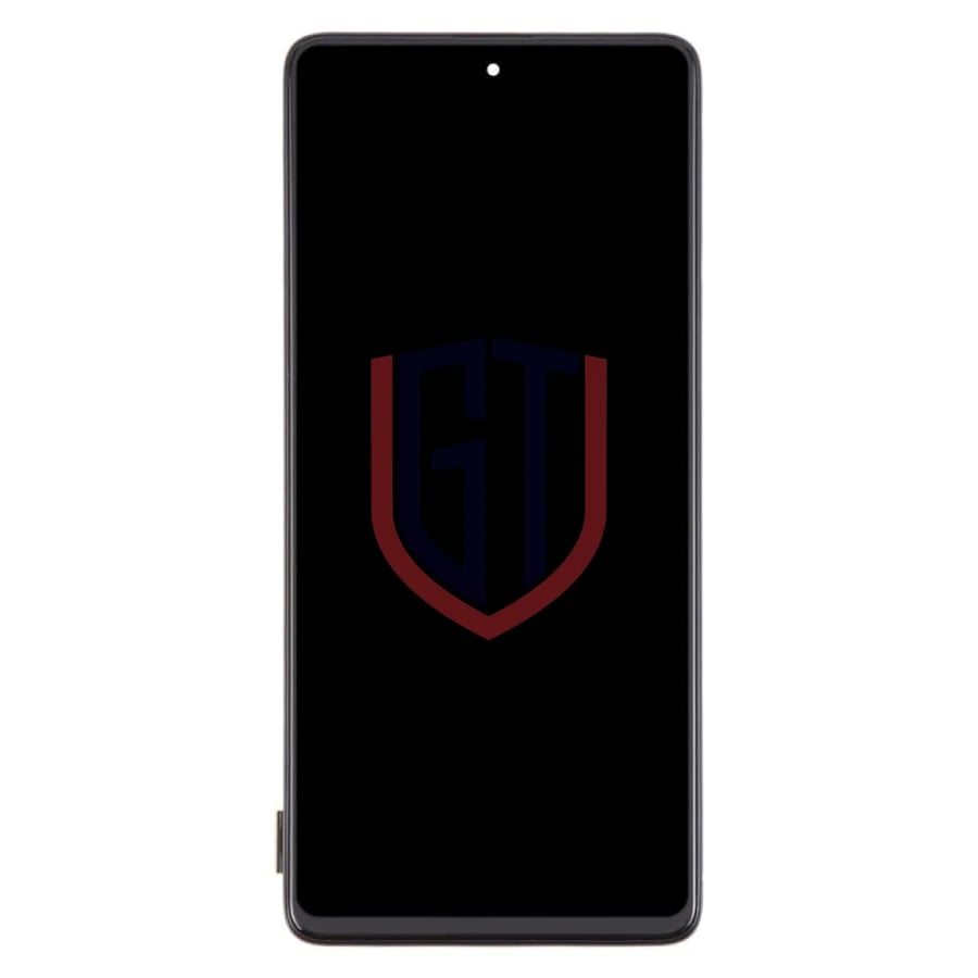 شاشة OLED LCD مقاس 6.43 بوصة لهاتف Samsung Galaxy A71 4G SM-A715F مجموعة كاملة من المحول الرقمي مع الإطار (أسود)